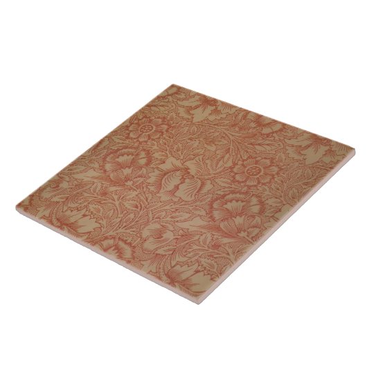 Floral  William Morris Pink en Poppy Tegeltje (Zijkant)