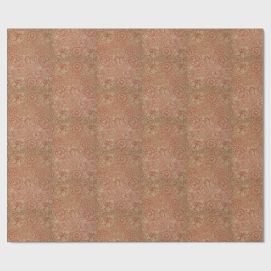 Floral  William Morris Pink en Poppy Wrapp Cadeaupapier (Vlak)