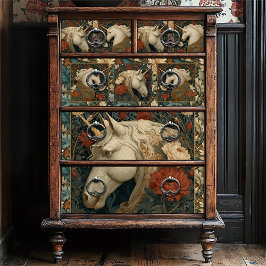 Floral William Morris Style Unicorn Tissuepapier