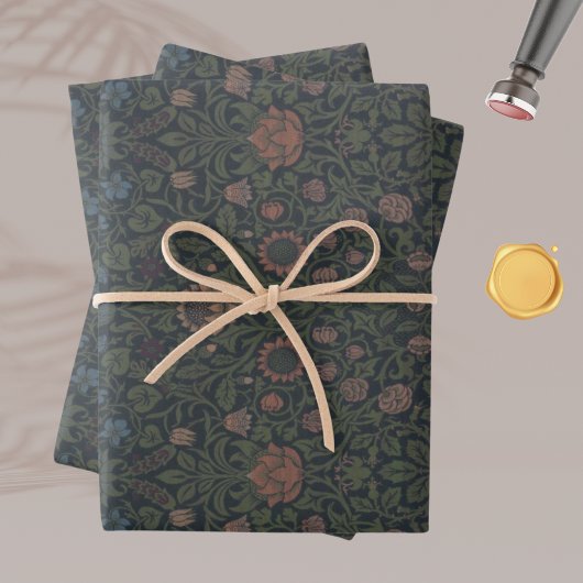  Floral William Morris Violet Columbine Wra Inpakpapier Vel