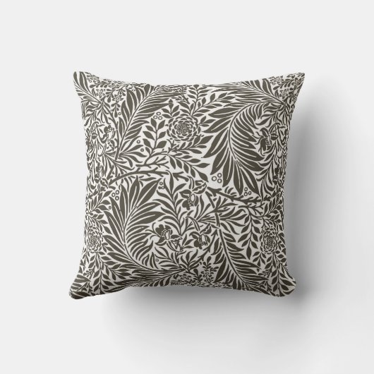  Floral William Morris Willow Bough Black Kussen (Achterkant)