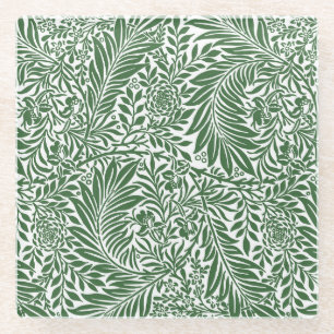  Floral William Morris Willow Bough Green Glazen Onderzetter