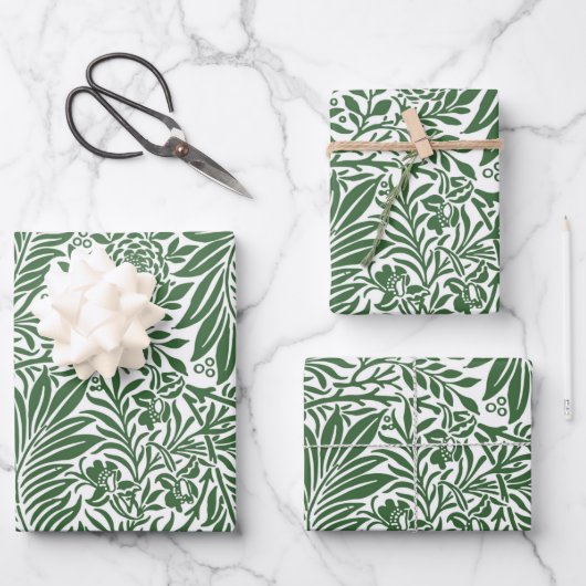  Floral William Morris Willow Bough Green Inpakpapier Vel (Voorkant)
