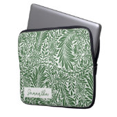  Floral William Morris Willow Bough Green Laptop Sleeve (Voorkant Links)