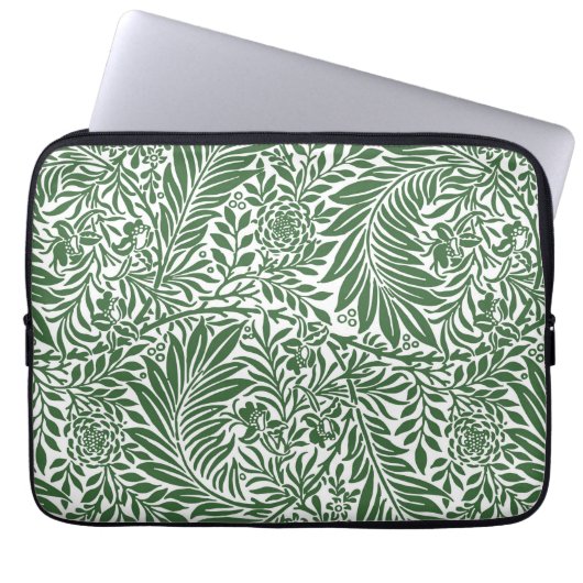  Floral William Morris Willow Bough Green Laptop Sleeve (Voorkant)