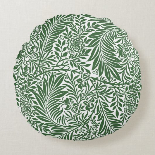  Floral William Morris Willow Bough Green Rond Kussen (Voorkant)