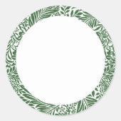  Floral William Morris Willow Bough Green Ronde Sticker (Voorkant)