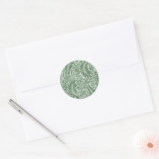  Floral William Morris Willow Bough Green Ronde Sticker (Envelop)