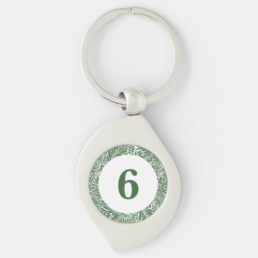 Floral William Morris Willow Bough Green Sleutelhanger (Voorkant)