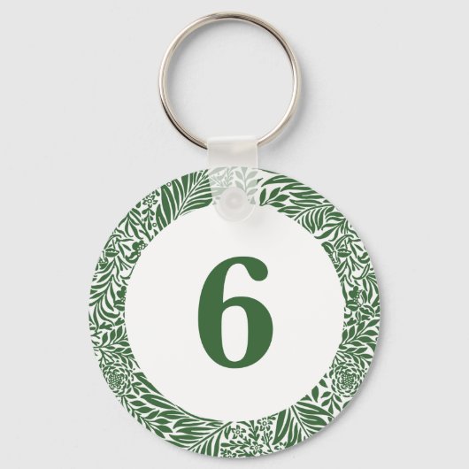 Floral William Morris Willow Bough Green Sleutelhanger (Voorkant)