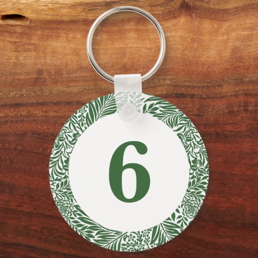  Floral William Morris Willow Bough Green Sleutelhanger (Voorkant)