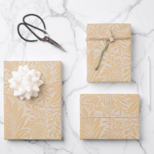 Floral William Morris Willow Bough Yellow Inpakpapier Vel