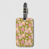 Floral Wind Green Tea Travel Label Bagagelabel (Voorkant (verticaal))