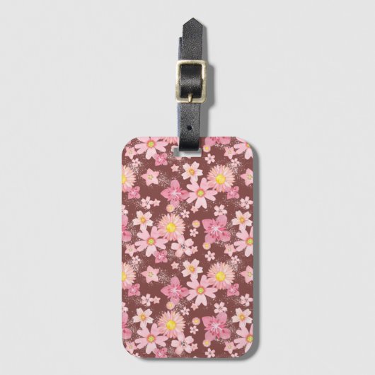 Floral Wind Red Travel Label Bagagelabel (Voorkant (verticaal))