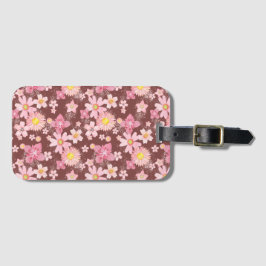 Floral Wind Red Travel Label Bagagelabel