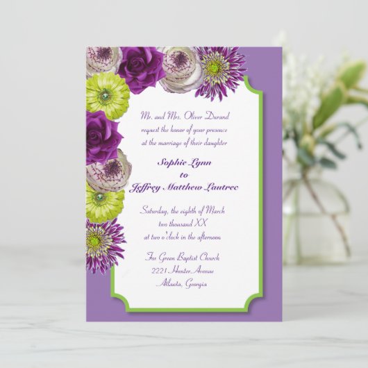 Floral Window-uitnodiging Kaart (Staand voorkant)