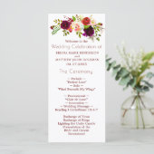 Floral Wine Blush Huwelijksprogramma Programmakaart (Staand voorkant)