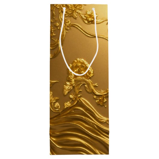 Floral Wine Gift Bag Wijn Cadeautas (Achterkant)