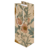 Floral Wine Gift Bag Wijn Cadeautas (Achterkant Gekanteld)