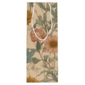 Floral Wine Gift Bag Wijn Cadeautas (Achterkant)