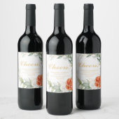 Floral Wine Labels Wijn Etiket (Flessen)