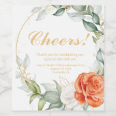 Floral Wine Labels Wijn Etiket (Enkel label)