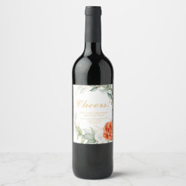 Floral Wine Labels Wijn Etiket