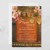 Floral Wine Thmed String Lights Vrijgezellenfeest Kaart (Voorkant)