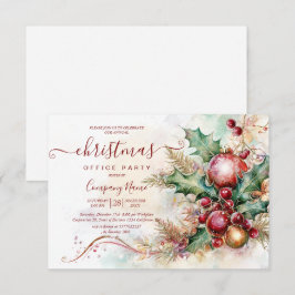 Floral Winter Arrangement Christmas Kantoor Party Kaart