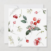 Floral Winter Berries Holiday - uitnodiging (Achterkant)
