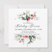 Floral Winter Berries Holiday - uitnodiging (Voorkant)