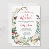 Floral Winter bruiloft uitnodiging (Voorkant)