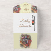 Floral winter- en kerstgordels all in one uitnodiging (Buitenkant)