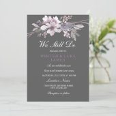 Floral Winter Gray Vow Renewal Jubileum Invite Kaart (Staand voorkant)