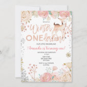 Floral Winter ONEderland Sneeuwdag Uitnodiging (Voorkant)