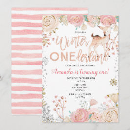 Floral Winter ONEderland Sneeuwdag Uitnodiging