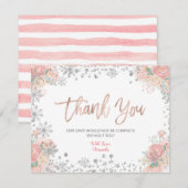 Floral Winter ONEderland Sneeuwdank Bedankkaart (Voorkant / Achterkant)