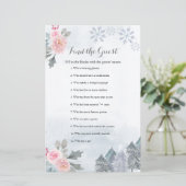 Floral Winter Snowflakes Zoek het gastspel (Staand voorkant)