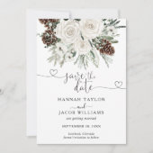 Floral Winter Wedding Save The Date (Voorkant)