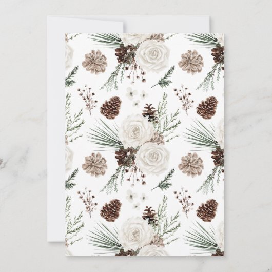 Floral Winter Wedding Save The Date (Achterkant)