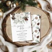 Floral Winter Wedding Save The Date