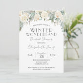 Floral Winter Wonderland Vrijgezellenfeest Kaart (Staand voorkant)