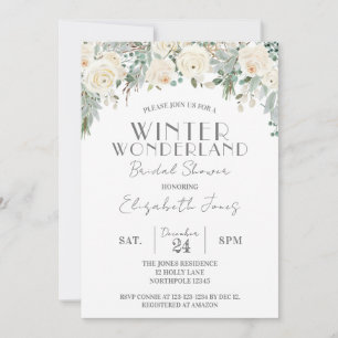 Floral Winter Wonderland Vrijgezellenfeest Kaart