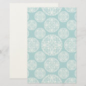 Floral wintersneeuwvlok briefpapier (Voorkant / Achterkant)