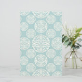 Floral wintersneeuwvlok briefpapier (Staand voorkant)
