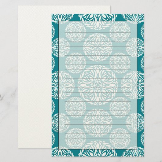 Floral wintersneeuwvlok briefpapier (Voorkant / Achterkant)