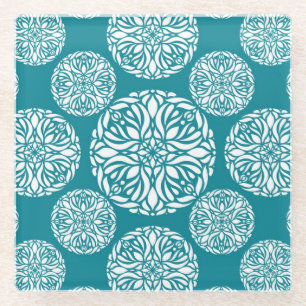 Floral wintersneeuwvlok glazen onderzetter