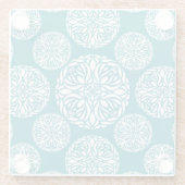 Floral wintersneeuwvlok glazen onderzetter (Achterkant)