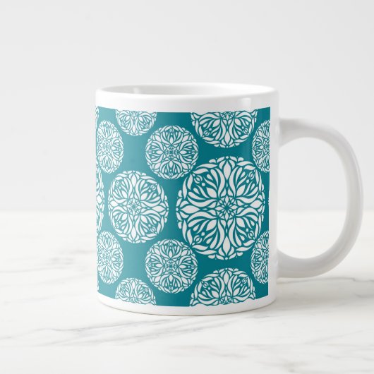 Floral wintersneeuwvlok grote koffiekop (Rechts)