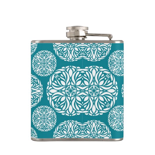 Floral wintersneeuwvlok heupfles (Achterkant)